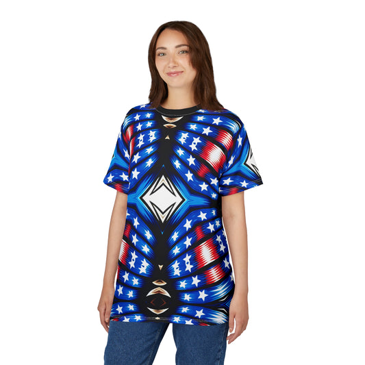 Women's American Flag Pattern All-Over Print Unisex Cut & Sew Tee