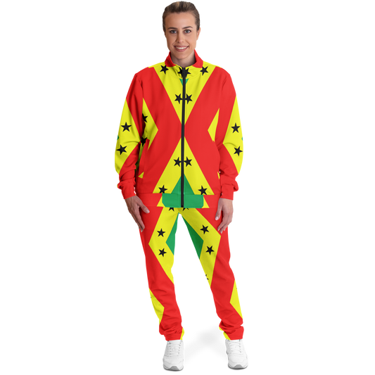 Women's Red Yellow Green Black Stars Pride Flag Track Jacket and Pants