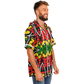 Men's Ghana Flag & Black Star Pattern All-Over Print Hooded Baseball Jersey