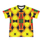 Men's Bold African Print Pattern All Over Print Cut & Sew Ribbed Collar T-Shirt