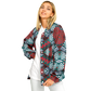Women's Red, Green & White Teal Aztec Geo Pattern All-Over Print Baseball Jacket