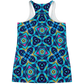 Women's Blue Kaleidoscope Flowy Racerback Tank Top