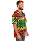Men's Ghana Flag & Black Star Pattern All-Over Print Hooded Baseball Jersey
