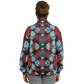 Women's Red, Green & White Teal Aztec Geo Pattern All-Over Print Baseball Jacket