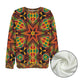Women’s African Kente Geometric Star Pattern All-Over Print Crew Neck Sweater.