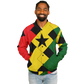 Men's Ghana Flag & Black Star Pattern All-Over Print Baseball Jacket