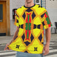 Men's Bold African Print Pattern All Over Print Cut & Sew Ribbed Collar T-Shirt