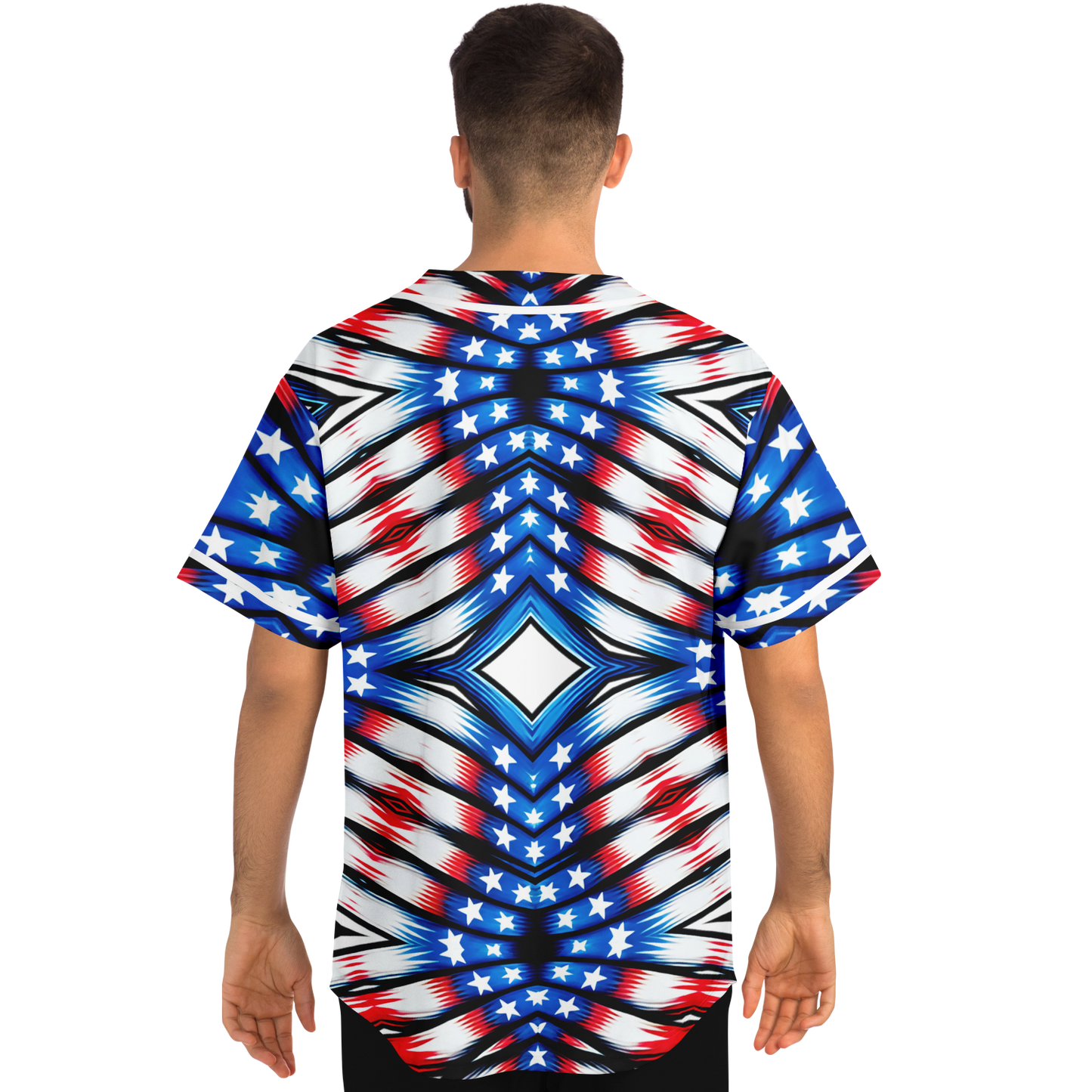 Men's American Flag Pattern All-Over Print Baseball Jacket