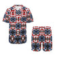 Men's Patriotic Star Kaleidoscope Pattern All-Over Print Hawaiian Shirt & Shorts Set