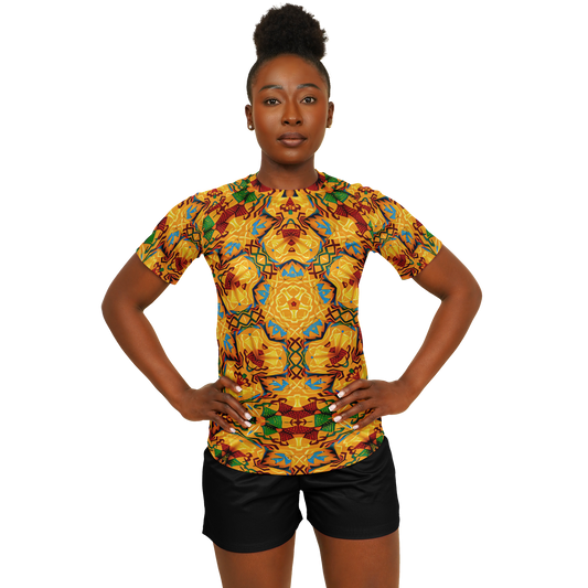 Women's Golden Kaleidoscope Design Soccer Jersey
