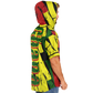 Men's Ghana Flag & Black Star Pattern All-Over Print Hooded Baseball Jersey