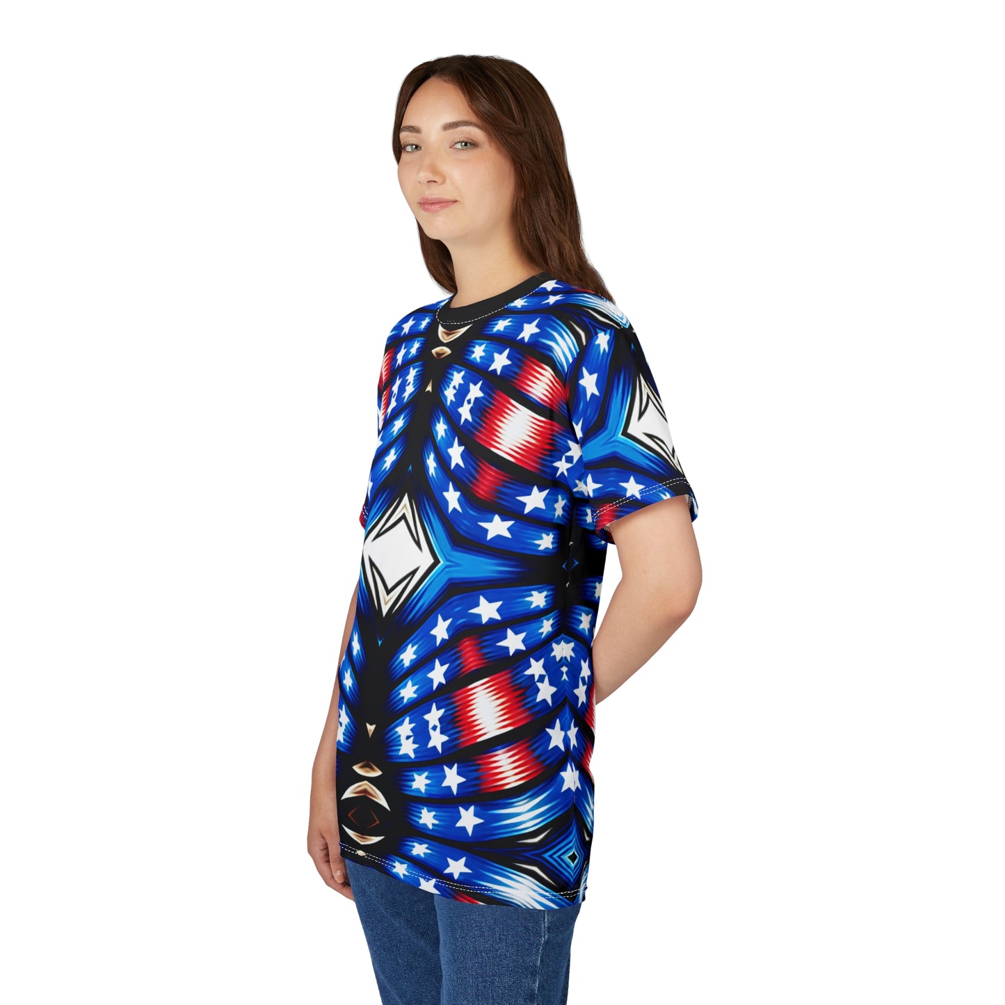 Women's American Flag Pattern All-Over Print Unisex Cut & Sew Tee