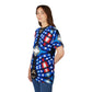 Women's American Flag Pattern All-Over Print Unisex Cut & Sew Tee