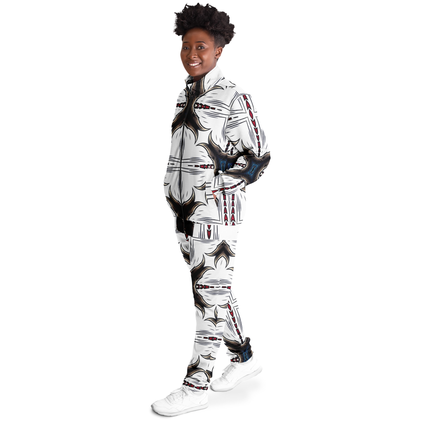 Women's Abstract Symmetry Pattern Track Jacket and Pants