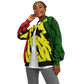 Women's Ghana Flag & Black Star Pattern All-Over Print Baseball Jacket