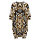 Women's Leopard Kaleidoscope Pattern All-Over Print Oversized T- Shirt Loungewear