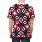 Men's Red, White & Blue Geometric Star Pattern All-Over Print Unisex Cut & Sew Tee