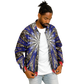 Men's Starburst Patriotic Colors Pattern All-Over-Print Baseball Jacket