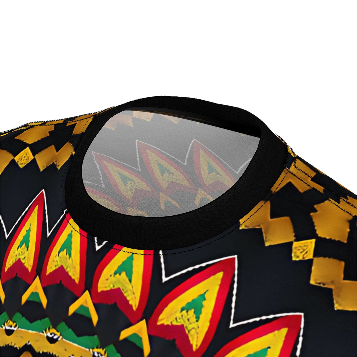 Men's Yellow Green Red Circular Pattern All-Over Print Tee