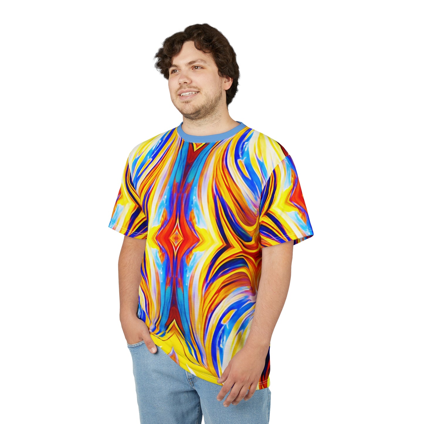 Men's Vibrant Abstract Art All-Over Print Tee