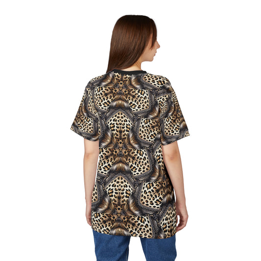 Women's Leopard Mosaic Pattern All-Over Print Unisex Cut & Sew Tee