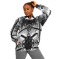 Women's Monochrome Kaleidoscope Pattern Men's All Over Print Baseball Jacket