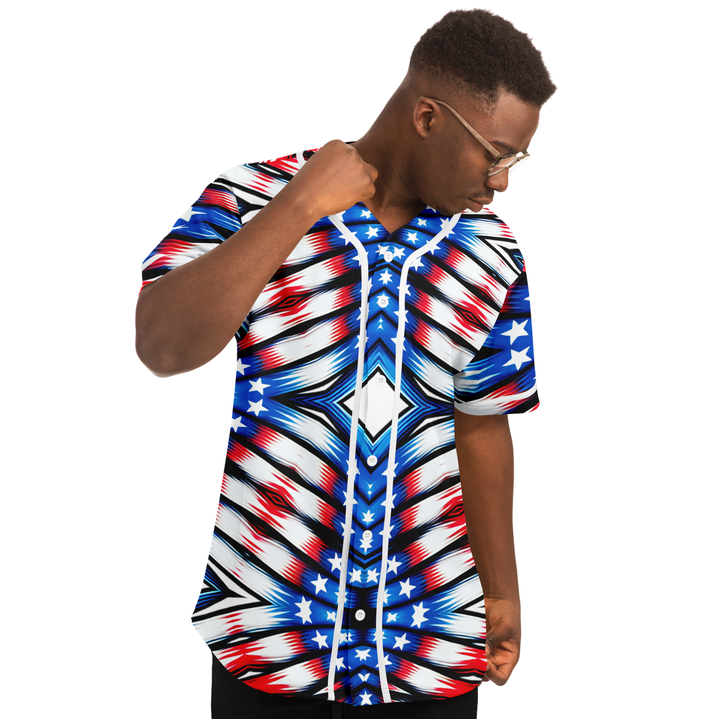 Men's American Flag Pattern All-Over Print Baseball Jacket