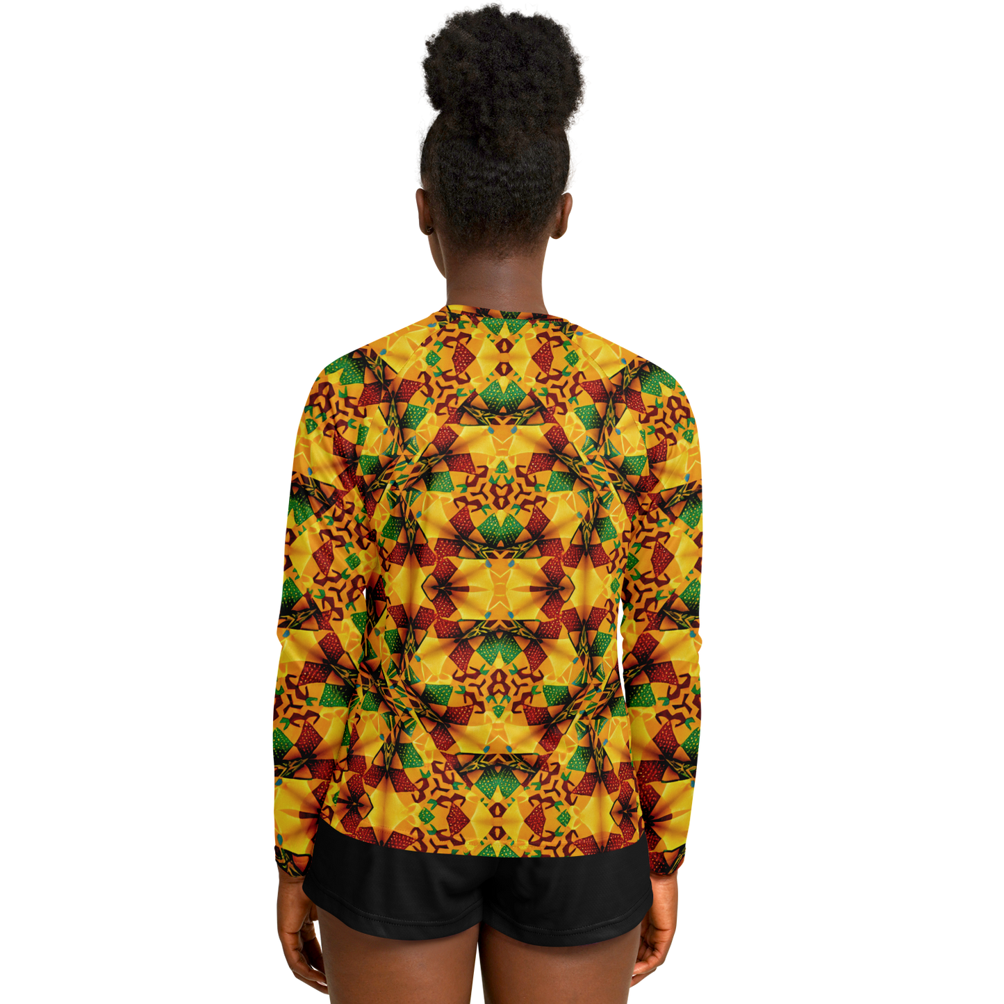 Women's Vibrant Autumn Kaleidoscope Pattern All Over Print Long Sleeve Performance Shirt