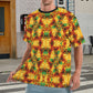 Men's Vibrant African Kente Geometric Pattern All Over Print Ribbed Collar T-Shirt