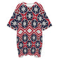 Women's Patriotic Red White Blue Geometric Oversized T- Shirt Loungewear
