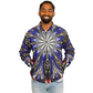 Men's Starburst Patriotic Colors Pattern All-Over-Print Baseball Jacket