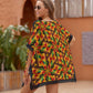 Women's Vibrant African Kente Geometric All-Over Print Swimsuit Cover Up