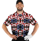 Men's Patriotic Star Kaleidoscope Pattern All-Over Print Polo Shirt