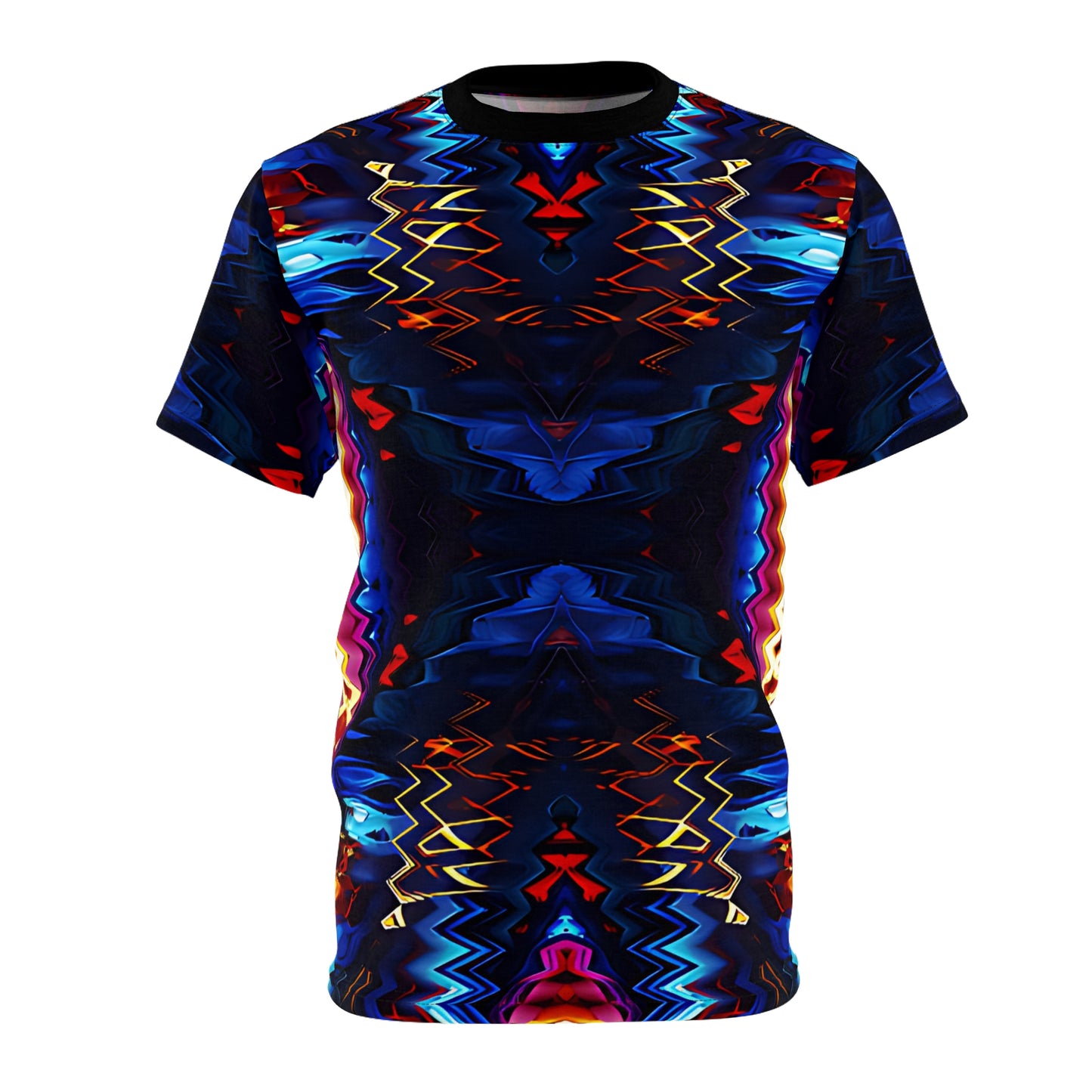 Women's Psychedelic Neon Kaleidoscope All-Over Print Unisex Cut & Sew Tee
