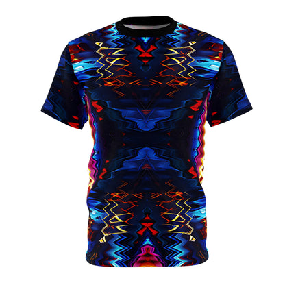 Women's Psychedelic Neon Kaleidoscope All-Over Print Unisex Cut & Sew Tee