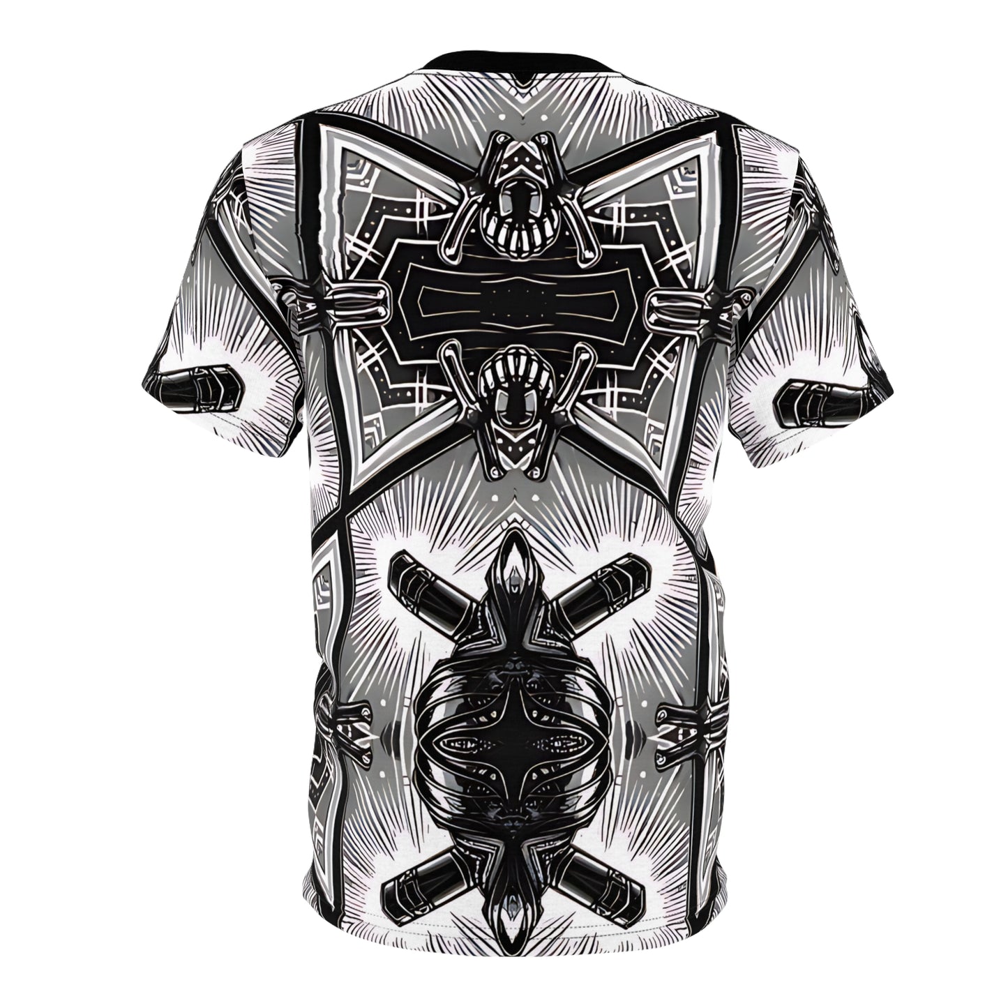Men's Monochrome Gothic Kaleidoscope Pattern All Over Print Tee
