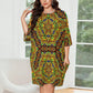 Women's Kaleidoscope Geo Pattern Oversized T- Shirt Loungewear