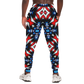 Men's Red White Blue Geometric Pattern All-Over Print Athletic Jogger