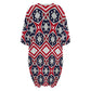 Women's Patriotic Red White Blue Geometric Oversized T- Shirt Loungewear