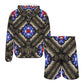 Men's Patriotic Kaleidoscope Pattern All-Over Print Lightweight Sun Hoodie & Shorts Set