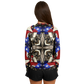 Women's Patriotic Star Kaleidoscope Pattern All-Over Print Long Sleeve Performance Shirt