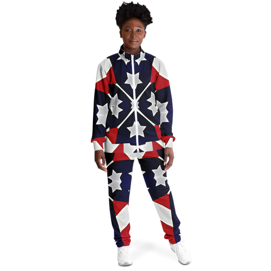 Women's Patriotic Star Flag Track Jacket and Pants