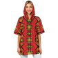 Women's Red Bold Tribal All-Over Print Hooded Baseball Jersey