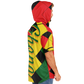Men's Ghana Flag & Black Star Pattern All-Over Print Hooded Baseball Jersey