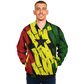 Men's Ghana Flag & Black Star Pattern All-Over Print Baseball Jacket