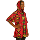 Women's Red Bold Tribal All-Over Print Hooded Baseball Jersey