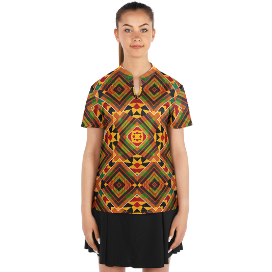 Women's Stand Up Collar Polo Shirt