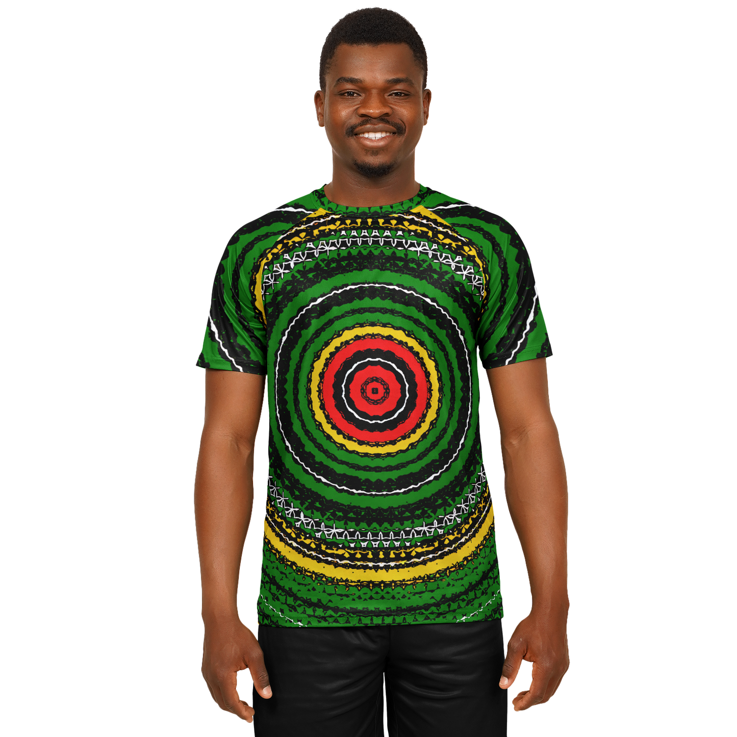 Men's Green Striped with Vibrant Accent Pattern All Over print Men's Soccer Jersey