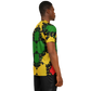 Men Bold Red Yellow Green & Black Star Geometric Pattern All Over Print Soccer Jersey