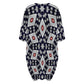 Women's Patriotic Red White Blue Geometric Oversized T- Shirt Loungewear